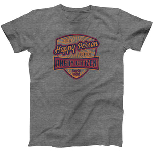 Deep Heather Happy Angry Tee